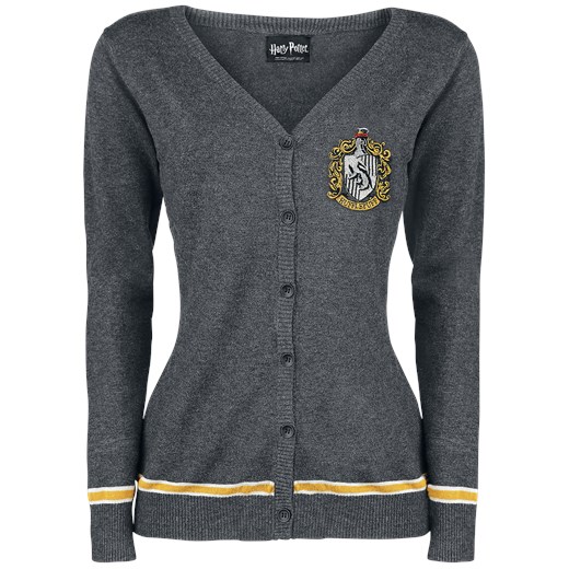 Harry Potter Hufflepuff Crest Kardigan damski odcienie szarego