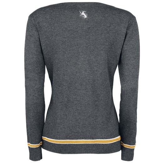 Harry Potter Hufflepuff Crest Kardigan damski odcienie szarego
