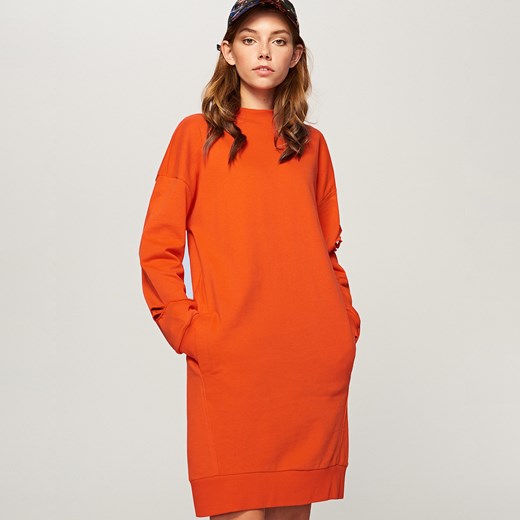 Reserved - Sukienka z kieszeniami - Pomarańczo Reserved pomaranczowy M 
