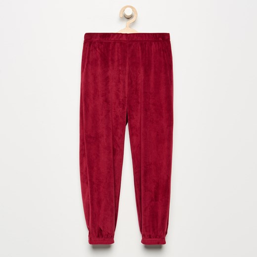 Reserved - Welurowe spodnie dresowe - Fioletowy czerwony Reserved 122 