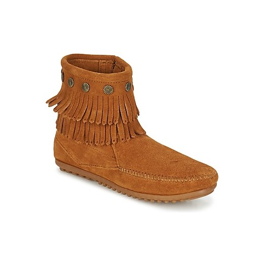Minnetonka Buty DOUBLE FRINGE SIZE ZIP BOOT Minnetonka Minnetonka 36 promocyjna cena Spartoo