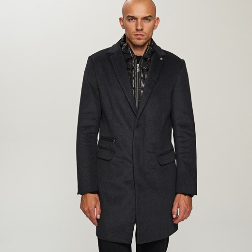 Reserved - Płaszcz z pikowanym podszyciem - Szary Reserved czarny XL 
