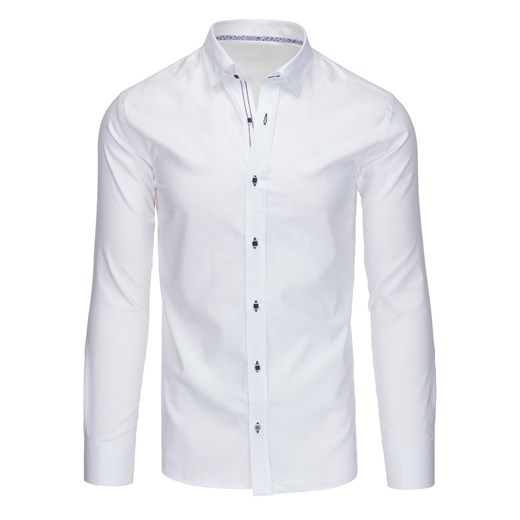 Elegancka koszula męska biała z długim rękawem (dx1380) Dstreet  M 