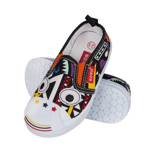 OUTLET Trampki dziecięce kolorowe SOXO ze wzorkami z oczkami | dla malucha na prezent