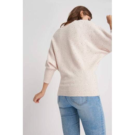 Sweter nietoperz z cekinami ORSAY bezowy XS orsay.com