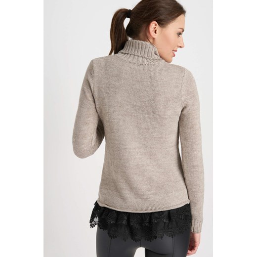 Sweter z koronkową wstawką ORSAY bezowy XL orsay.com