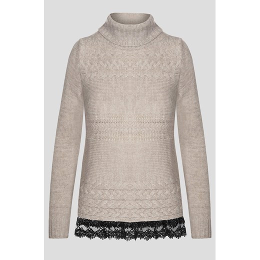 Sweter z koronkową wstawką ORSAY bezowy S orsay.com