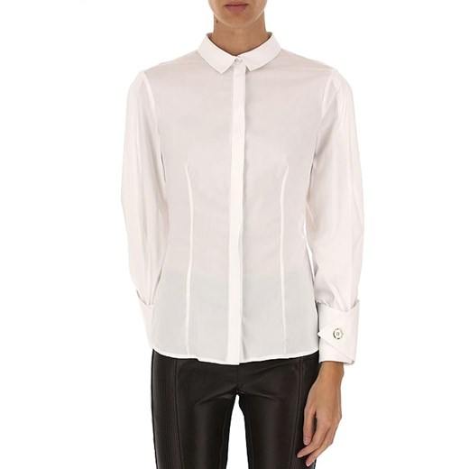 ELISABETTA FRANCHI - KOSZULA BIAŁA ROZCIĘTE RĘKAWY Elisabetta Franchi 44 luxury-fashion.pl