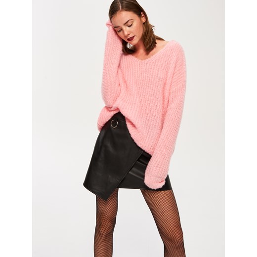 Sinsay - Różowy sweter oversize - Różowy rozowy Sinsay L 