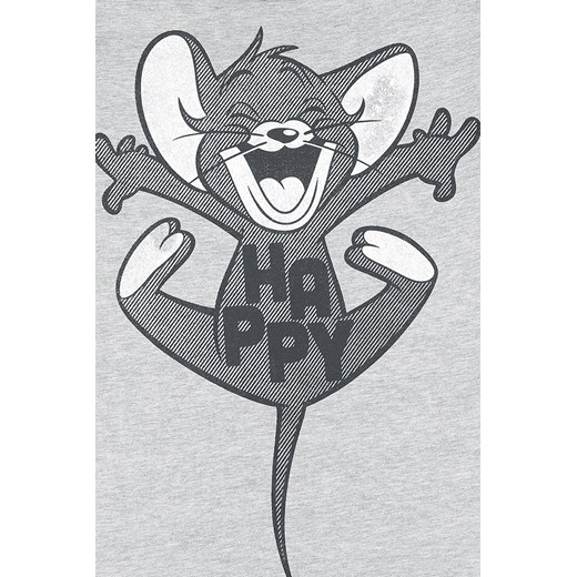 Tom &amp; Jerry Happy Koszulka damska odcienie szarego Tom & Jerry  M EMP