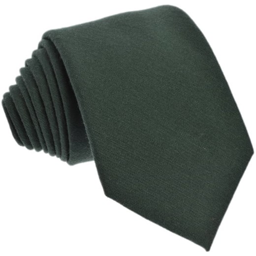 Krawat jedwabno - wełniany  - jednolity zielony