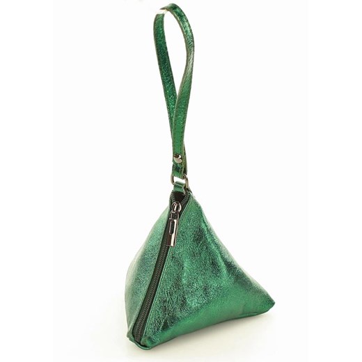 Piramidka skórzana torebka wizytowa  MAZZINI - Serena  zielony