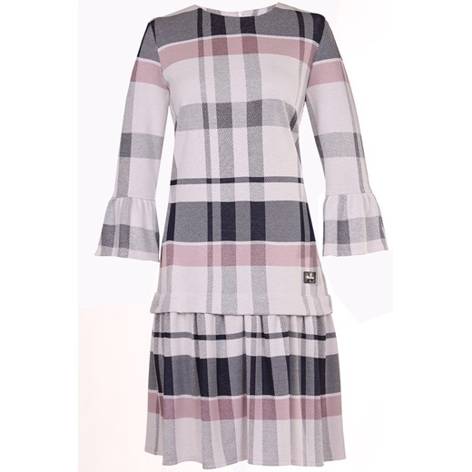 FART Sukienka M485 szary jasny + różowy jasny Fart 42 fokusfashion.com