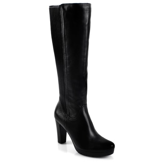 SKÓRA CZARNE KOZAKI FIRMA ARKA BI 2791 ELASTYCZNA CHOLEWKA OBCAS 8.5 cm