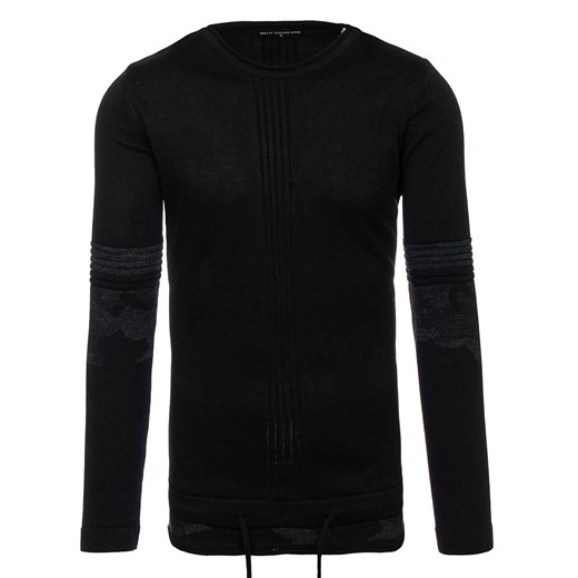 Sweter męski we wzory czarny Denley 9039 Denley.pl  XL wyprzedaż Denley 