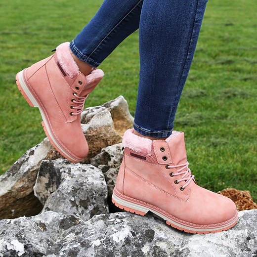 Wiązane ocieplane trapery UBO różowe