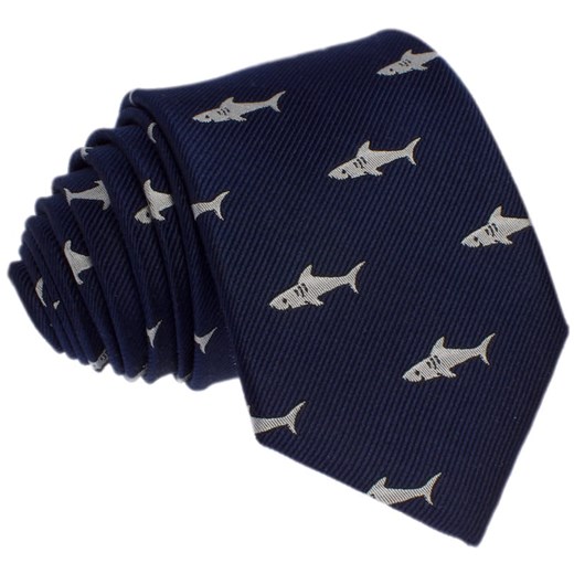 Krawat jedwabny  - rekiny