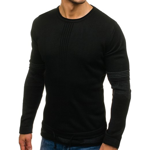 Sweter męski we wzory czarny Denley 9039