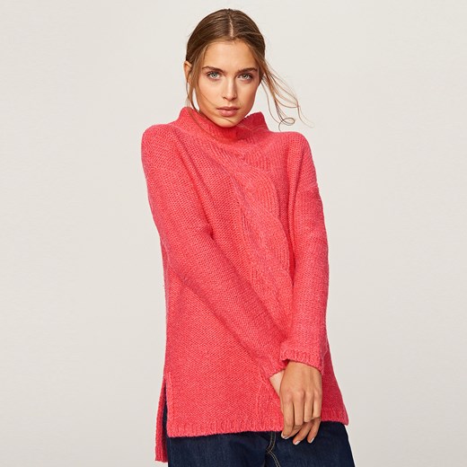 Reserved - Sweter ze stójką - Pomarańczo  Reserved S 