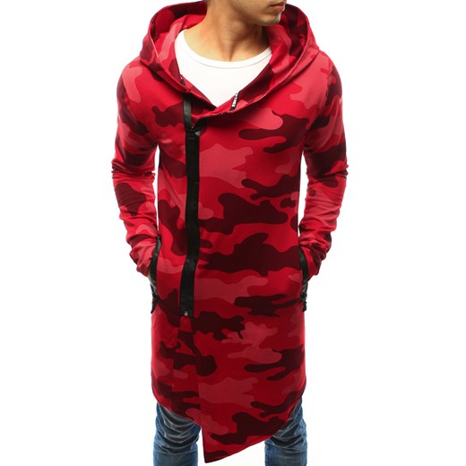 Bluza męska rozpinana z kapturem camo czerwone (bx3239) Dstreet  XL  promocja 
