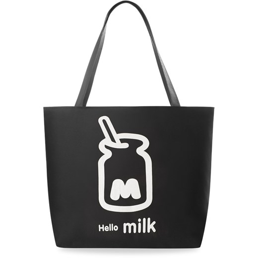 Modna torba ekologiczna z nadrukiem shopper na zakupy - mleko