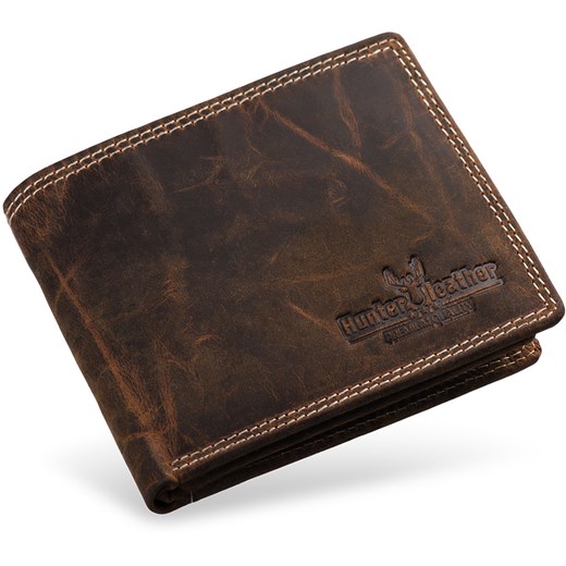 Skórzany portfel męski hunter leather poziomy rozkładany – camel Hunter Leather   world-style.pl