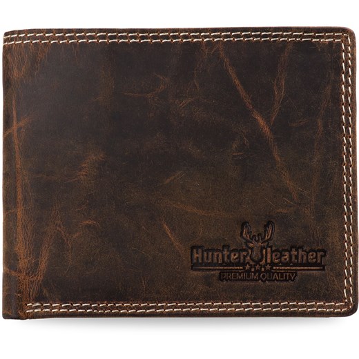 Skórzany portfel męski hunter leather poziomy rozkładany – camel  Hunter Leather  world-style.pl
