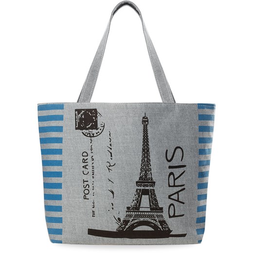 Płócienna torba na zakupy lekka shopperka modne wzory - paryż