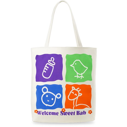 Eko torba płócienna nadruk "sweet baby" na zakupy - biała  bialy  world-style.pl