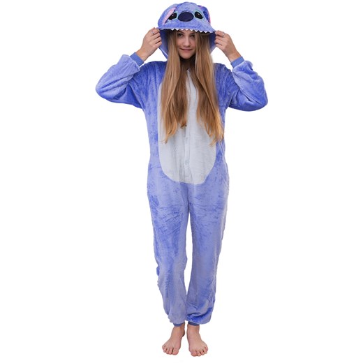 Piżama kigurumi jednoczęściowe przebranie kostium z kapturem – stich  fioletowy L world-style.pl