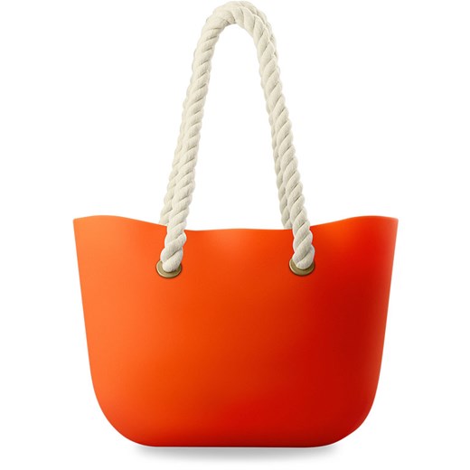 Lekka silikonowa torba blogerek na plażę na zakupy shopperbag kolory - neonowy pomarańcz