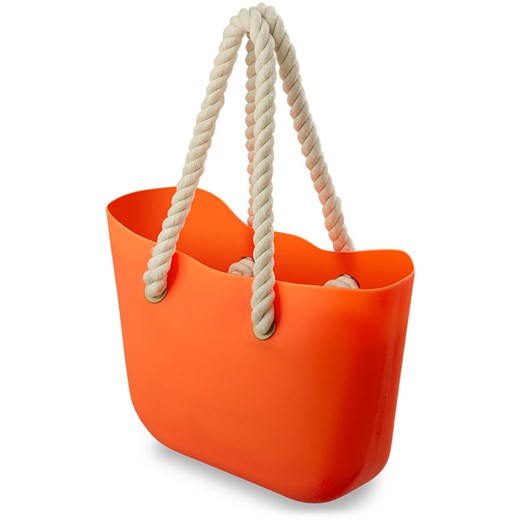 Lekka silikonowa torba blogerek na plażę na zakupy shopperbag kolory - neonowy pomarańcz