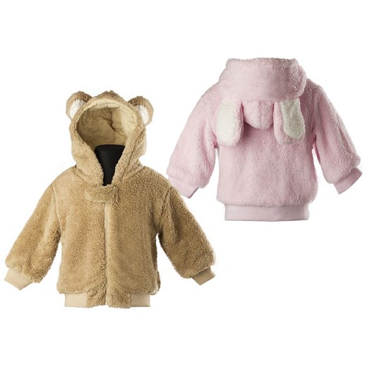 polarowa bluza dziecięca z uszkami - króliczek różowy  brazowy 80 world-style.pl