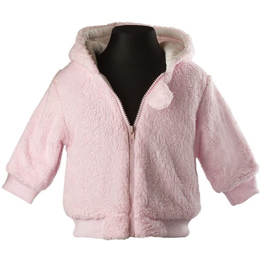 polarowa bluza dziecięca z uszkami - króliczek różowy bezowy  80 world-style.pl