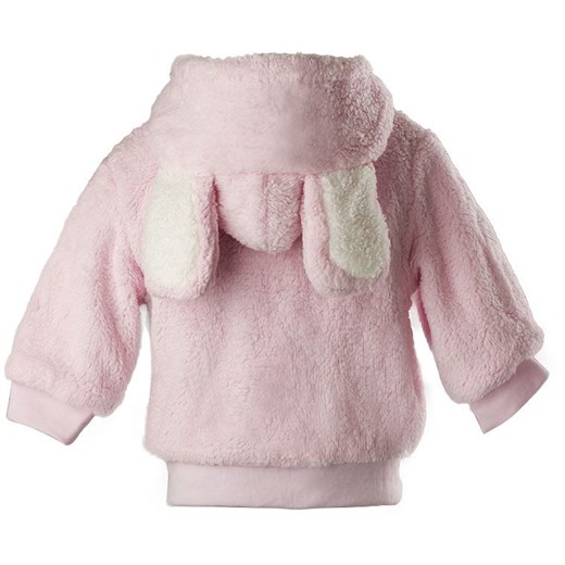 polarowa bluza dziecięca z uszkami - króliczek różowy  bezowy 95 world-style.pl