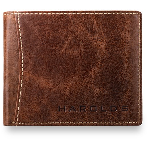 Elegancki męski portfel, 100% skóra naturalna, harolds- brązowy