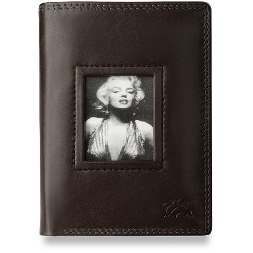 Marilyn monroe elegancki portfel damski skóra  - brązowy