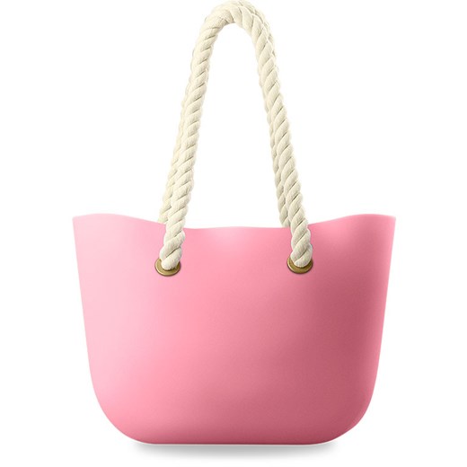 Lekka silikonowa torba blogerek na plażę na zakupy shopperbag kolory - jasny róż