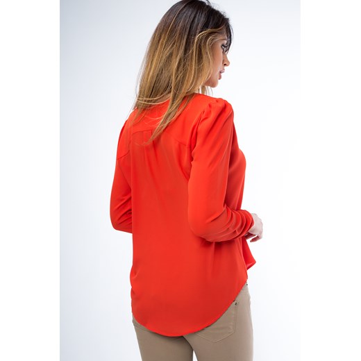 Bluzka elegancka z długim rękawem czerwona MP28551 fasardi  S fasardi.com