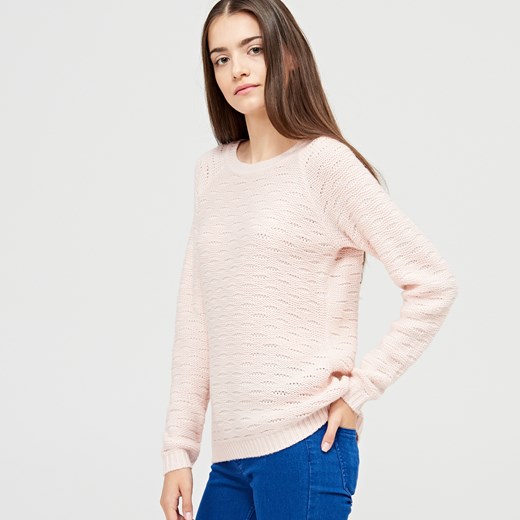 Cropp - Gładki sweter basic - Kremowy  Cropp L 