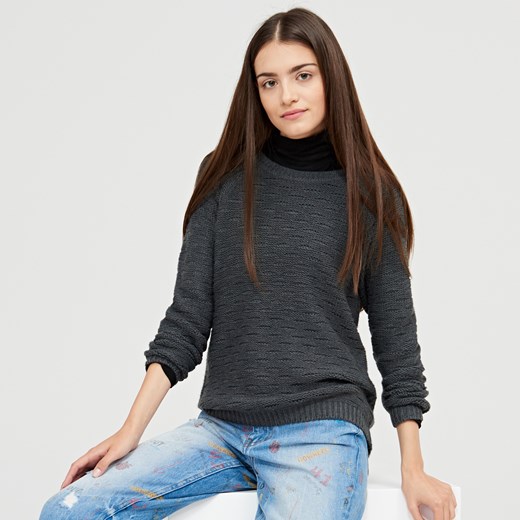Cropp - Gładki sweter basic - Szary Cropp  XL 