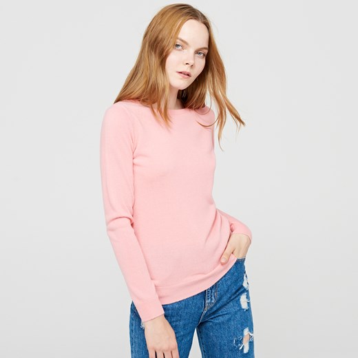 Cropp - Gładki sweter - Różowy