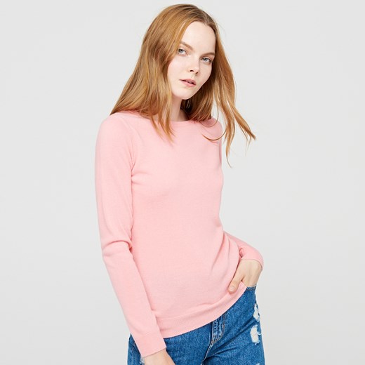 Cropp - Gładki sweter - Różowy
