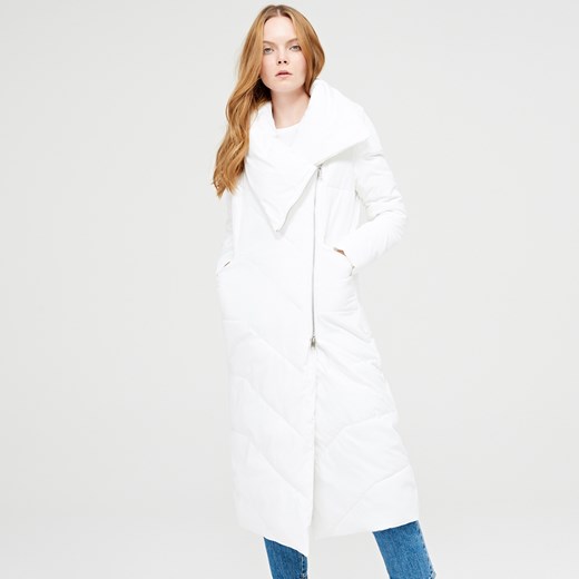 Cropp - Nowoczesny płaszcz z ociepleniem - Biały