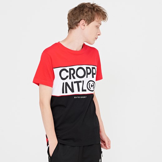 Cropp - T-shirt z nadrukiem - Czarny