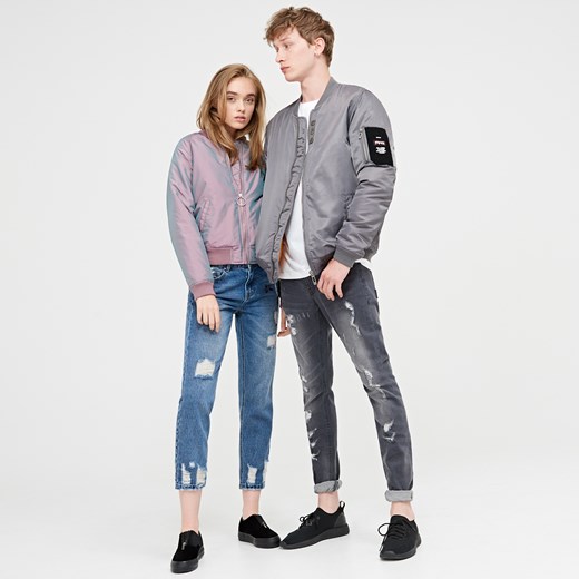 Cropp - Jeansy straight - Niebieski