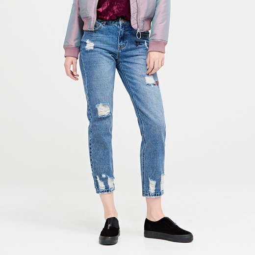 Cropp - Jeansy straight - Niebieski