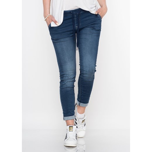 Włoskie spodnie dresowe JEANS BAGGY  niebieski S Lagattini.pl