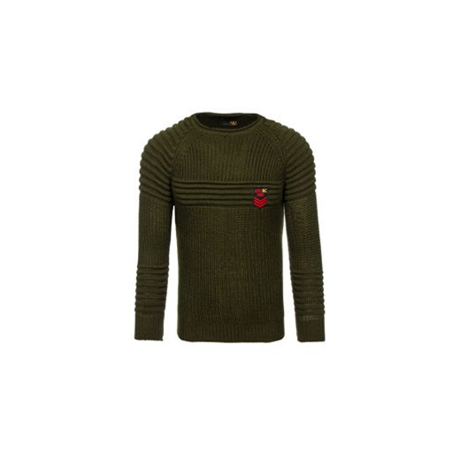 Sweter męski we wzory zielony Denley 1076  Denley.pl M okazyjna cena Denley 