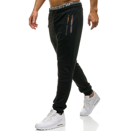 Spodnie męskie dresowe joggery czarne Denley 1607 Denley.pl  2XL okazyjna cena Denley 